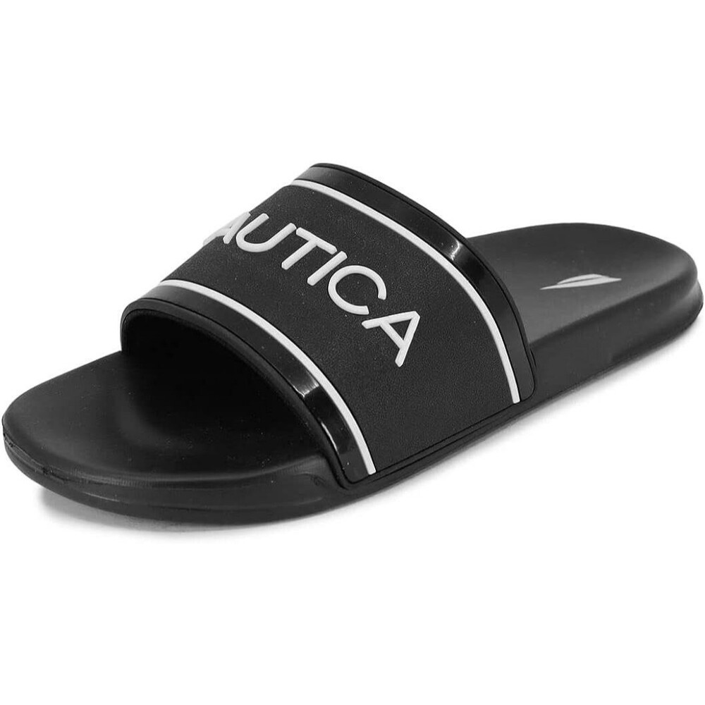 NEW Nautica Men's Slide Soft Slide Comfort 9 Black Beach Indoor Outdoor